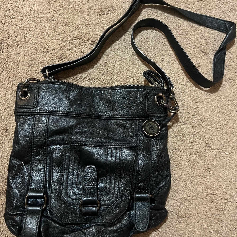 The Sak Black Leather Crossbody Bag